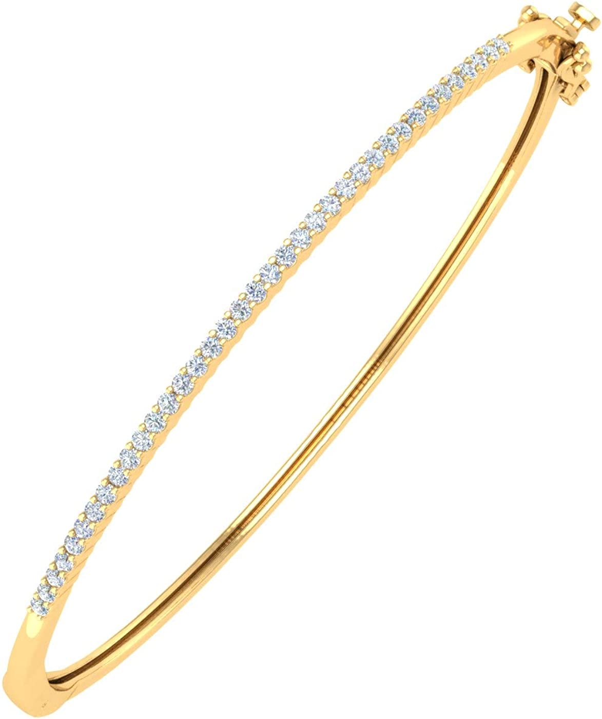 1/2 Carat Diamond Bangle Bracelet in 10K Gold or 950 Platinum