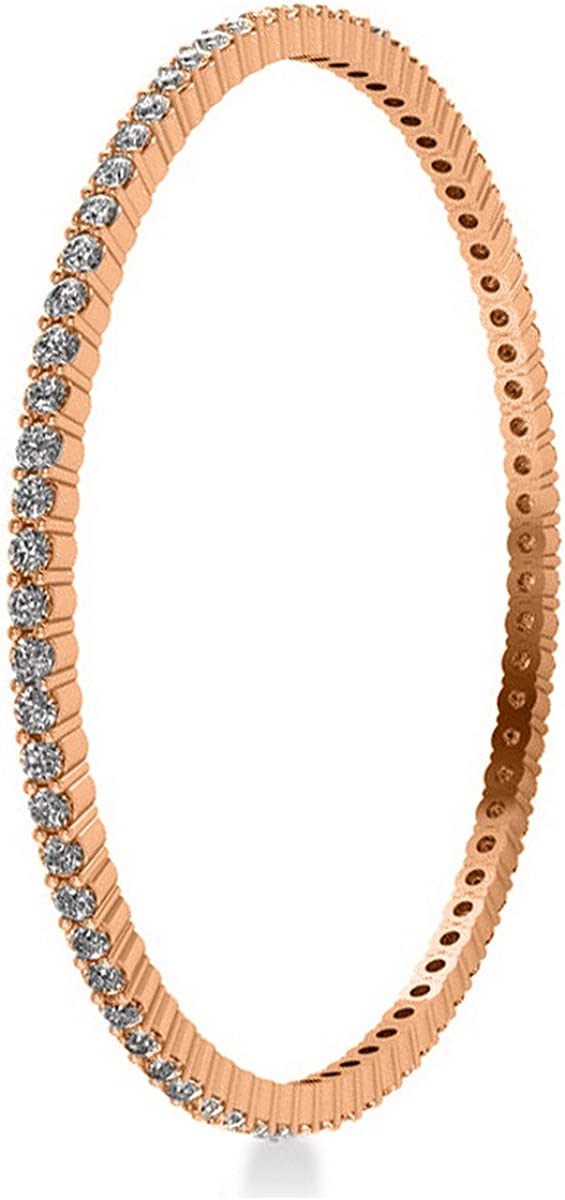 14k Gold 5.18ct Women's Stackable Bangle Diamond Eternity Stack Bracelet Unique