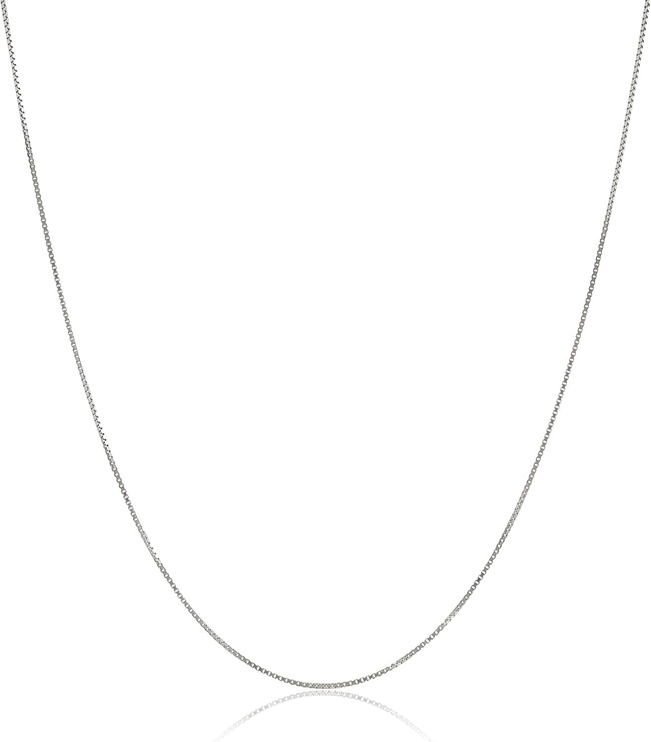 Amazon Collection Sterling Silver Italian Diamond Cut Box Chain Necklace