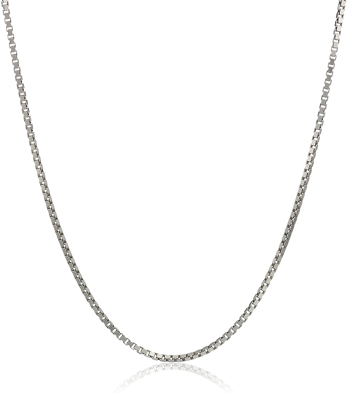 Amazon Collection Sterling Silver Italian Diamond Cut Box Chain Necklace