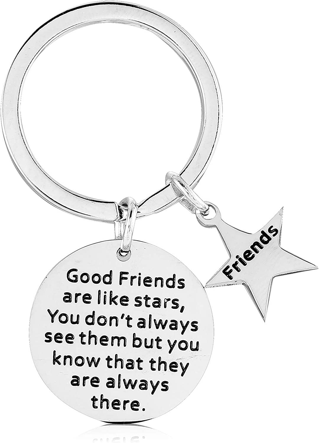 BBF Good Friends are Like Stars Keychain Necklace Long Distance Friendship Gifts