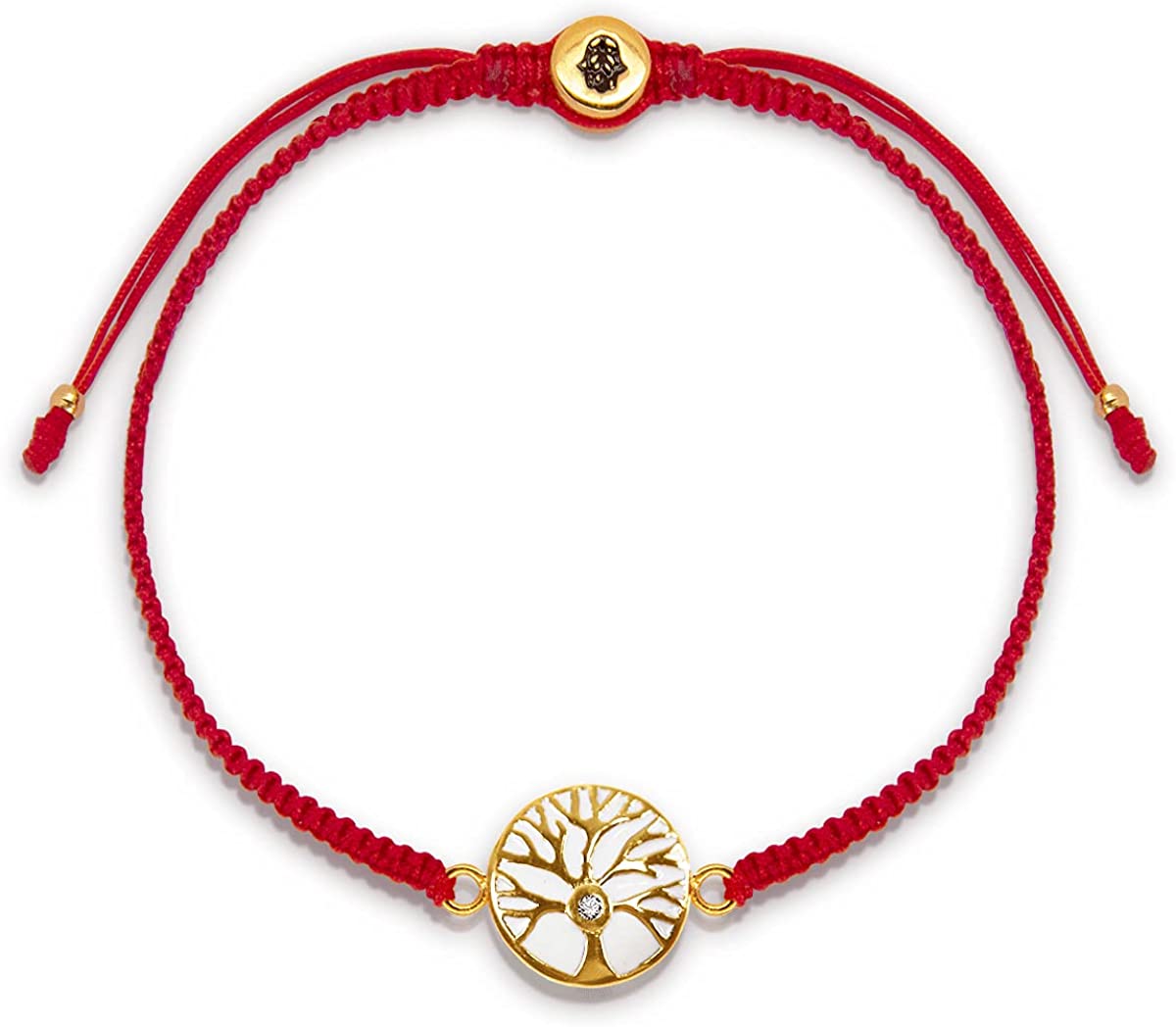 Karma and Luck - Branching Destiny - Women's 18K Gold Plated Brass Tree of Life Charm Red String Adjustable Bracelet Handmade with Love in Bali to Bring You Positive Energy