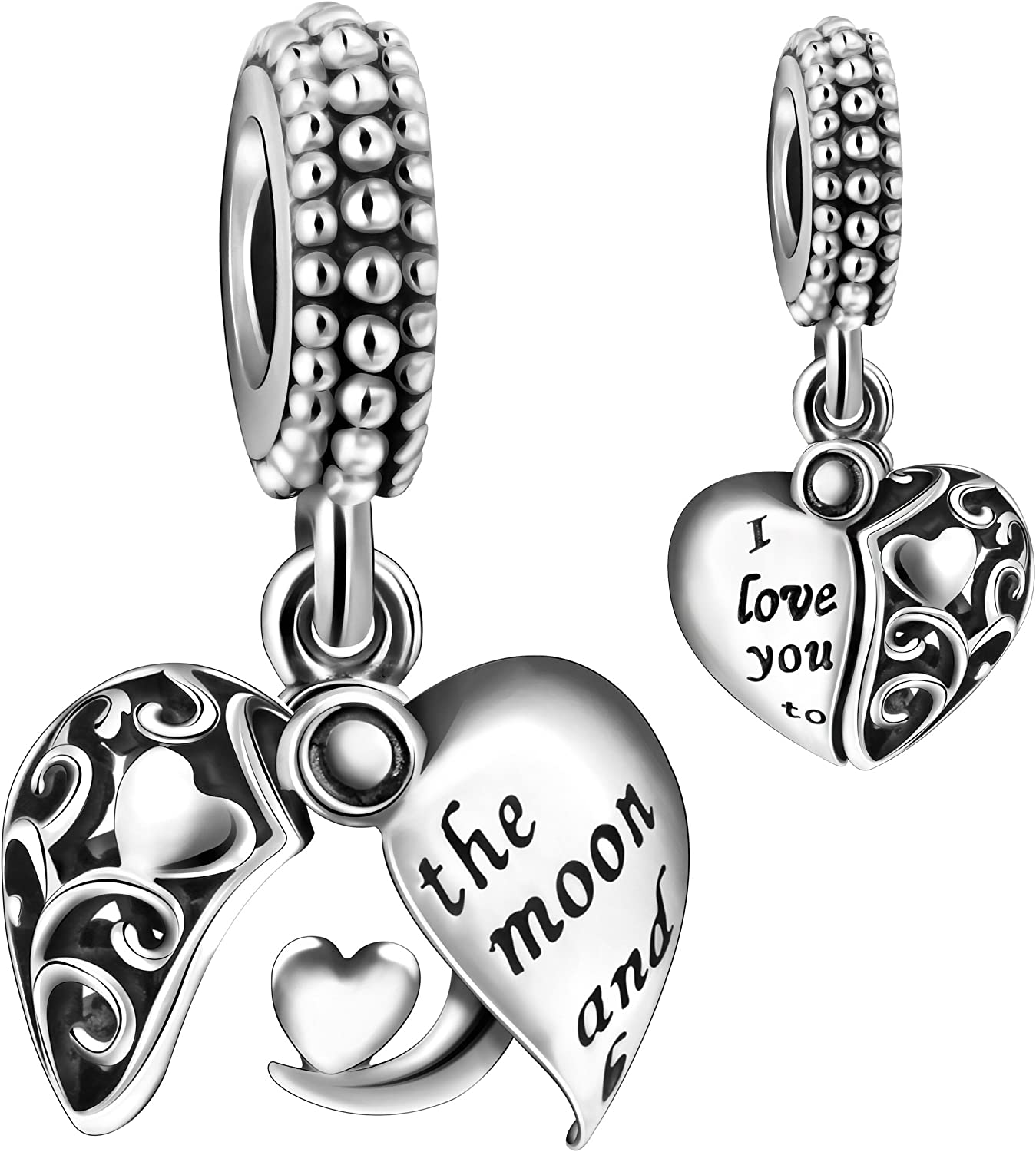 925 Sterling Silver CZ Cross Charms with God All Things are Possible Fit European Snake Bracelets