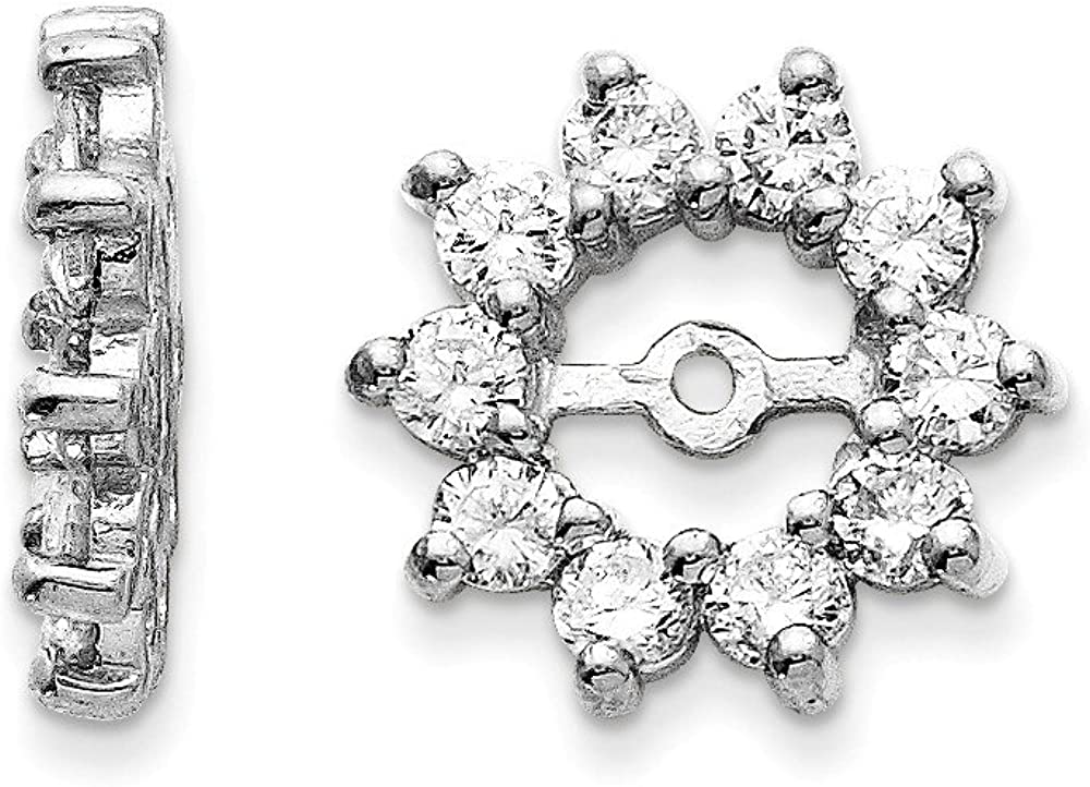Solid 14k White Gold Diamond Earring Jackets 12mm (.82 cttw.)