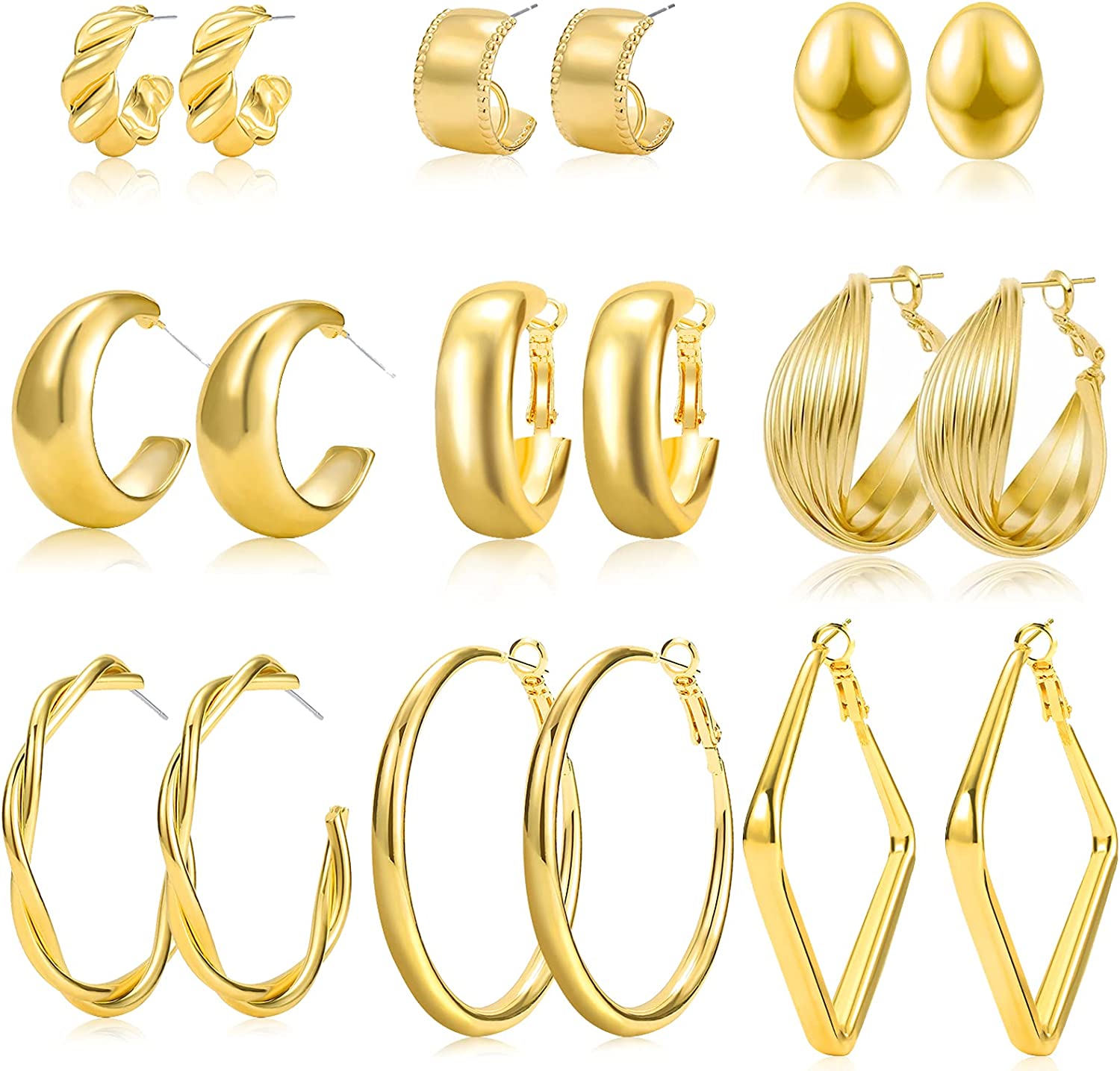 PAVOI 14K Gold Plated Hoop Earrings For Women | 2mm Thick Infinity Gold  Hoops Women Earrings | Gold Plated Loop Earrings For Women | Lightweight  Hoop