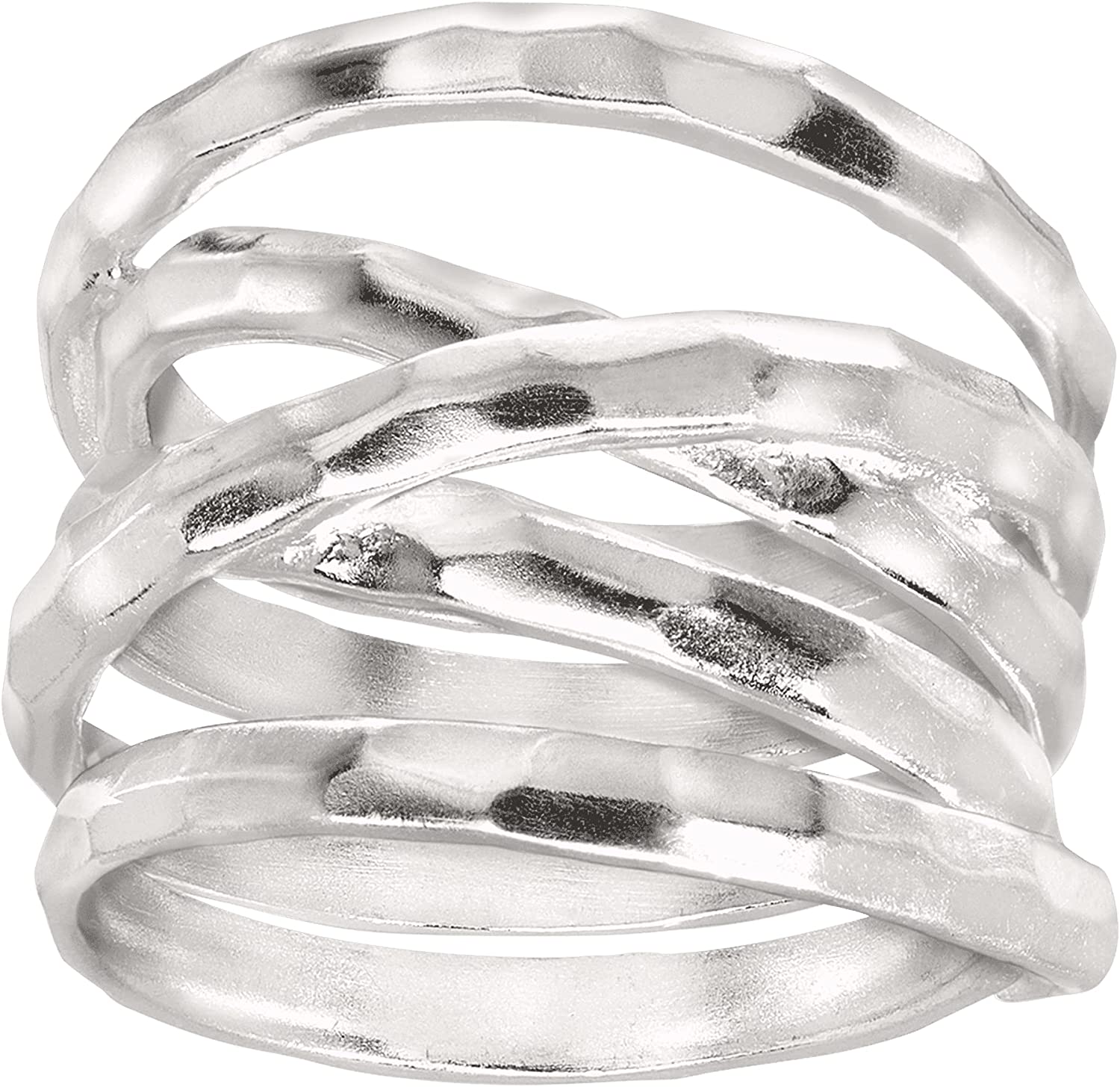 Silpada 'Wrapped Up' Overlapping Textured Band Ring in Sterling Silver