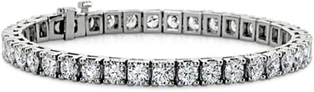 Madina Jewelry 3.00 ct Ladies Round Cut Diamond Tennis Bracelet in 14 kt White Gold