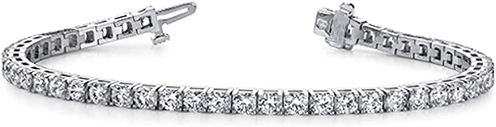 XO Jewelers 3.07 ct Ladies Round Cut Diamond Tennis Bracelet in 14 kt White Gold