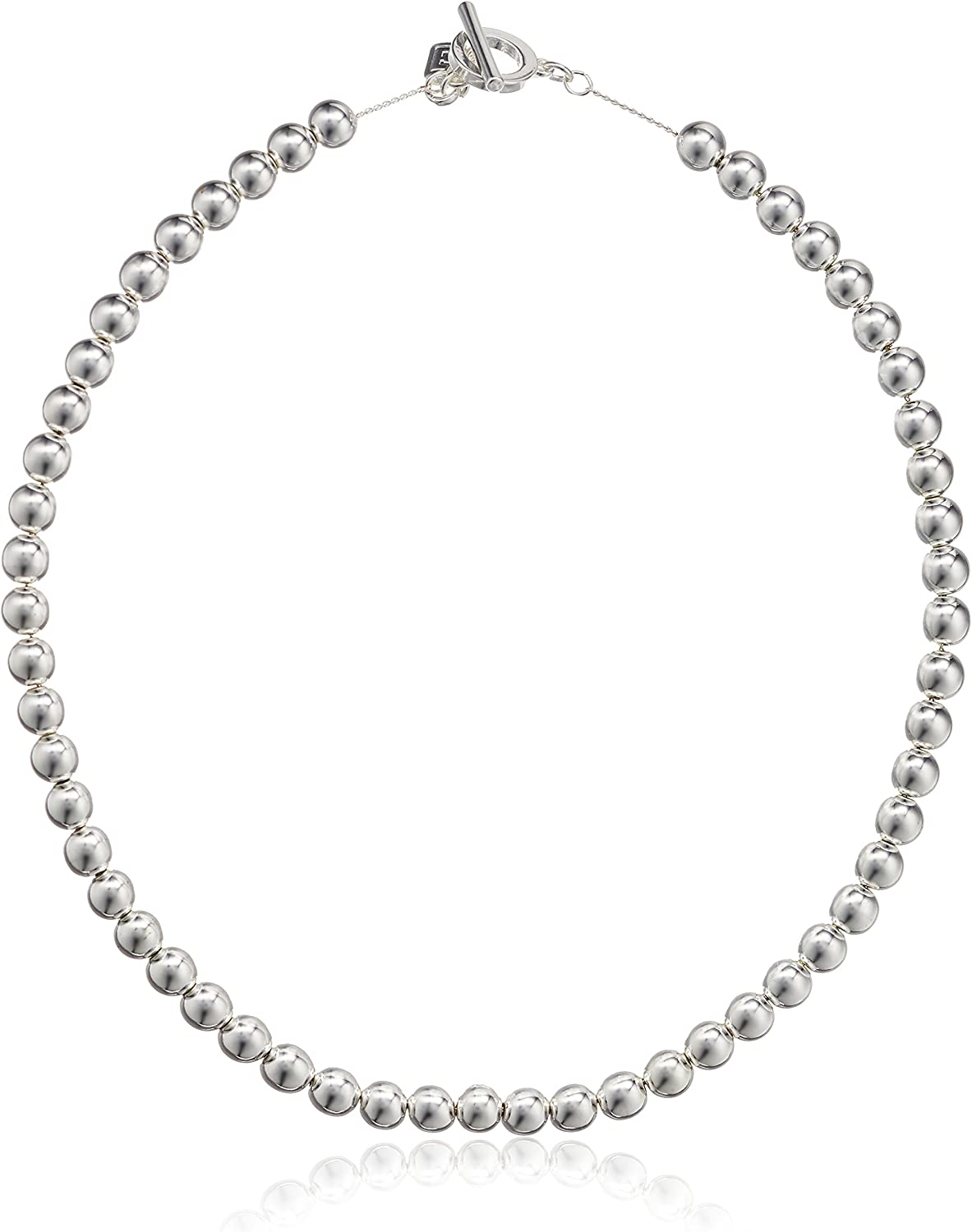 Chaps Women's Silvertone Bead Collar Strand Necklace, 18"