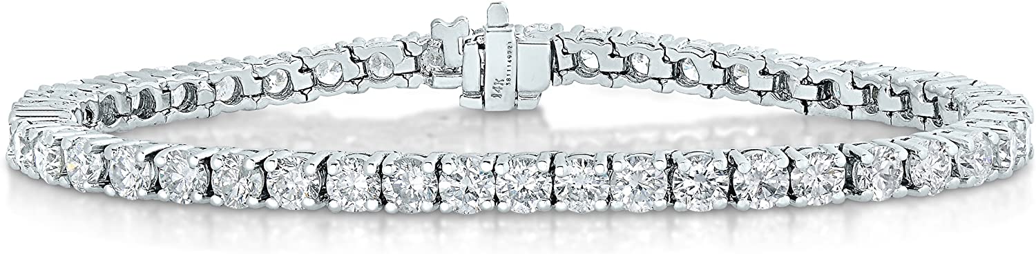 Vir Jewels 6 cttw I1-I2 Clarity Diamond Bracelet 14K White Gold Classic Round Prong 7 Inch