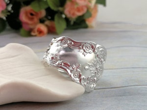 Sterling Silver SPOON RING. Silverware Jewelry. Nature Inspired Ring -  'Buttercup'. Custom Size.