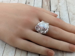Sterling Silver SPOON RING. Silverware Jewelry. Nature Inspired Ring -  'Buttercup'. Custom Size.