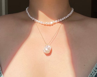 Choker baroque pearls 6-7 mm