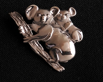 Koala Brooch - Sterling Silver 35mm