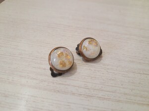 White Opal Earrings, Small Opal Earring Clips