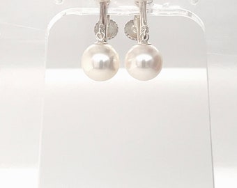 Pearl Clip On Earrings | Double Freshwater Pearl Sterling Silver Clip On Earrings