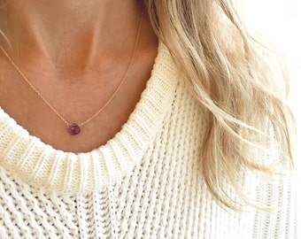 Amethyst Necklace, Genuine Amethyst Necklace, February Birthstone Necklace, Dainty Necklace, Bridesmaid Gifts, Graduation Gift, Gift for Her