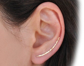 Ear Jacket Earrings, Crawlers Earrings Sterling Silver, Ears Crawlers Gold, Ear Lobe Earring