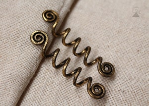 2 Viking hair beads • Spiral hair coils for braids, dreadlocks and beards • Spiral hair ring • Original designer's work