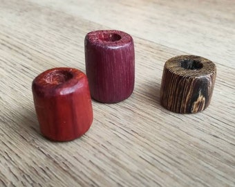 Handmade wooden dreadbeads 8mm set of 3