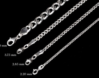 925K Silver Miami Cuban Curb Chain, Sterling Silver Bracelet for Women, Silver Bracelet For Her Him, Silver Jewellery Gift, Christmas Gift,
