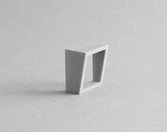 MK3 - Grey Asymmetric contemporary ring, made of concrete.
