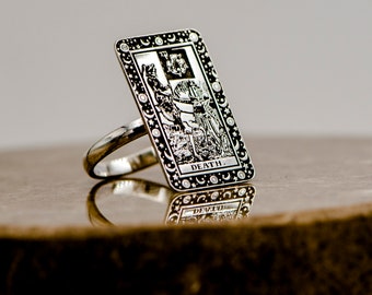 Tarot Card Ring The Death Gold or Silver - Tarot Card Jewelry Gift For Mom Astrology Ring Gift for her Gift For Women BlackFriday