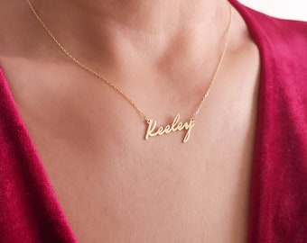 Personalized Necklace, Tiny Name Necklace, Gold Name Necklace, Bridesmaid Gift, Mothers Day Gift ,Valentines Day Gift , Dainty Name Necklace
