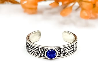 Sodalite Toe Ring, sterling silver, adjustable toe ring, sodalite jewelry, sodalite ring, Toe rings for women, Toe ring silver