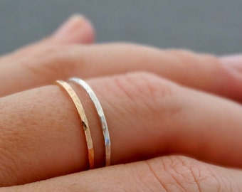 Super Thin Rings 14k Rose gold filled and Sterling Silver choose 2, 3 or 4 rings set for women Australia