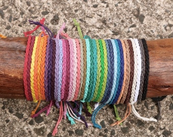Handmade Hemp Adjustable Friendship Bracelet/Anklet/Wristband, Boho Bracelet, Unisex Bracelet, Woven Bracelet, 3Cord Braided Bracelet