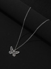 Men Butterfly Charm Necklace
