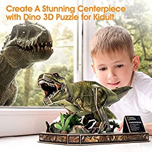 3D Puzzle T-Rex Dinosaur Toys for Kids 5-7 8-12 Puzzles for Kids Ages 4-8 National Geographic Dinosaur Party Favors Park World Decorations, Dinosaur Birthday Party Supplies Tyrannosaurus Rex