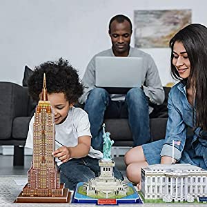 TOY Life 3D Puzzles for Adults and Kids US - Architectural Puzzles for Adults and Kids 3D Puzzle - New York Puzzle Statue of Liberty The White House Empire State Building for Kids Ages 4-6-8-10-12-14