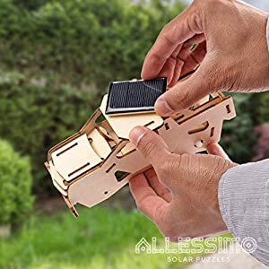 Allessimo - Solar 3D Solar Puzzle -Monster Truck Model Kit (64pcs), Powered DIY Assembly for Adults Kids, Ages 6+