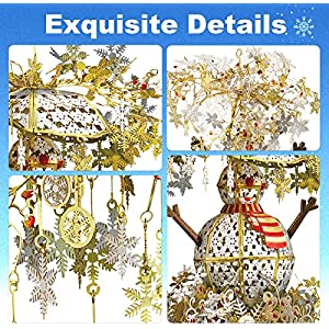 Piececool Metal 3D Puzzles for Adults, Chinese Style Home Decoration - Winter Night 3D Metal Model Building DIY Craft Kits Best Gifts, 209Pcs