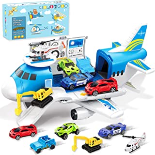 Airplane Toy, Toy Airplane for Boys Age 4-7, Toys for 2 3 4 5 6 7 Years Old, Aeroplane Toys, Transport Cargo Airplane Car Play Set for Kids, Toys 3+ 4+ 5+ Year, Gift for Toddlers