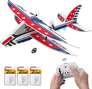 JoyStone Beginners RC Plane 2.4GHz 2 Channel Remote Control Airplane with 3 Batteries (24 Mins), Easy to Fly for Advanced Kids, Adults