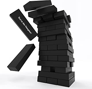 Tipping Over Party Game for Adults - Tumbling Tower Game with 48 Funny Stacking Blocks - For Games Night, Couples, Birthday's and Bachelor & Bachelorette