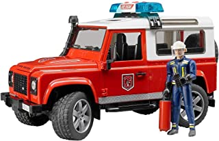 Bruder Land Rover Fire Department Vehicle with Fireman