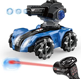 Rc Tank Toys for Boys 6-12 Yr - Infrared Remote Control Tank That Shoots Water Beads, Birthday Gifts for Kids Age 7 8 9 10 11 Year Old, 4WD 360°Rotation Tank with Swiveling Turret