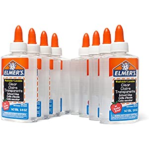 Elmer's Liquid School Glue, Clear, Washable, 5 Ounces, 8 Count - Great for Making Slime