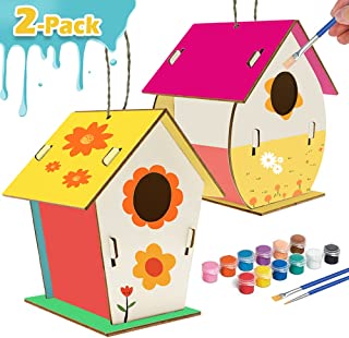 Kids Crafts Wood Arts and Crafts for Kids DIY Bird House Kit for Children to Build and Paint Reinforced Design - Creative Kids Activities Projects Party Favors for Boys and Girls