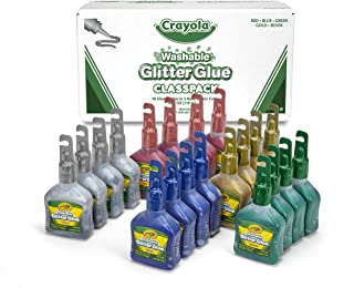 Crayola Glitter Glue Bulk, 20 Count Classpack, Washable Craft Glue, 5 Assorted Colors