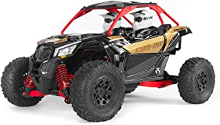 Axial Yeti Jr. Can-Am Maverick X3 RC Rock Racer 4WD Brushed Off-Road Side-by-Side 1/18 Scale RTR (Includes 2.4 Ghz Transmitter, Battery & Charger): AXI90069,Red, Gold and black