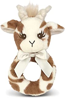 Bearington Baby Lil' Patches Plush Stuffed Animal Giraffe Soft Ring Rattle 5.5"