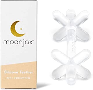 Moonjax Silicone Baby Teething Toys - Baby teether for Infants, Toddlers, Newborns, CPSIA Certified | Dishwasher, Sterilizer, and Freezer Safe | Made in the USA