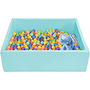 TRENDBOX Extra Large Ball Pit 47.2x47.2x13.8in Foam Ball Pit Balls Kids Ball Pits for Toddlers Babies Balls NOT Included - Light Blue