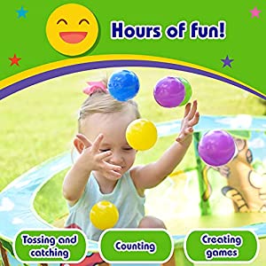 200 Ball Pit Balls for Kids – Plastic Ball Refill Pack for Kids | Phthalate and BPA Free Non-Toxic Plastic Ball Pack | Reusable Storage Bag with Zipper – Sunny Days Entertainment