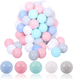 50 Soft Plastic Ball Pit Balls - Plastic Toy Balls for Kids - Ideal Baby Toddler Ball Pit, Ball Pit Play Tent, Baby Pool Water Toys, Kiddie Pool, Party Decoration, Photo Booth Props